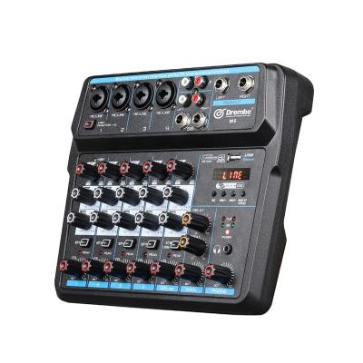 China Debra Audio M6 6Channel Portable Mixer DJ Console Belt BT4.0 REVERB 48V For Outdoor Band MixingPC Recording M6 Karaoke for sale