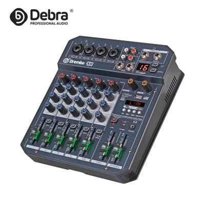 China Debra Audio X6 6Channel Mini DJ Digital Audio Mixer with BT4.2 16DSP Fader Reverb Effect 48V for PC Recording Band Mixing X6 for sale