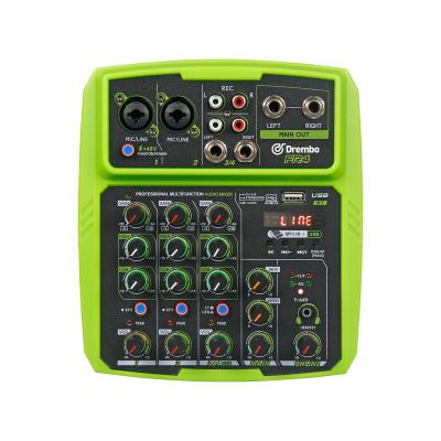 China Mini DJ Debra Audio 4Channel Console Mixer Music Effect with BT4.0 USB Sound Card Reverb for PC Condenser Microphone Recording FR 4 for sale