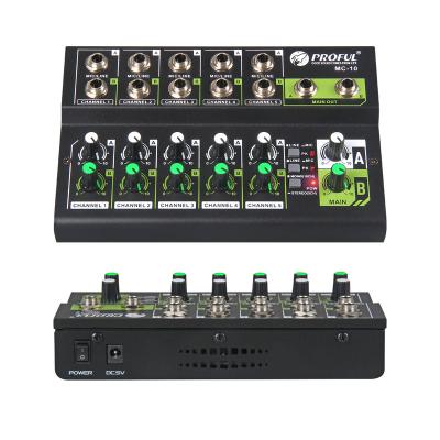 China Noise Canceling Good Price Original 10 Channel Mini Mono Recording Audio Interface Mixer / Stereo Sound Controller for sale