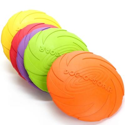 China Pet Water Saucer Dog Outdoor Floating Flight Disc Training Saucer Viable Promotional Rubber Interactive Toy for sale