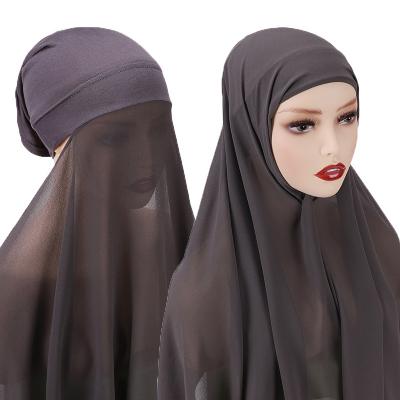 China Summer Wholesale Custom Cotton Hijabs OEM Muslim Women Hijab Set Print Chiffon Scarf Hijab Vintage Ethnic Scarves for sale