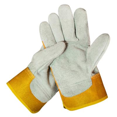 China Four Seasons Factory Custom Cow Split Leather Safety Gloves Wholesale Hand Welding Gloves Long Red Leather Welders Scare Worker Gloves for sale