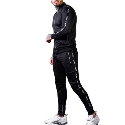 China 2021 Custom Made Drop Logo Sports Suit Breathable Slim Fit Sweat Suits For Gym Tracksuit Mens Suits Set for sale