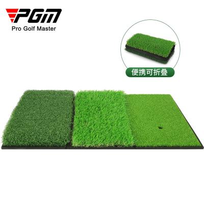 China Golf Practice PGM DJD024 Foldable 3 in 1 Golf Practice Hitting Mat Golf Chipping Mat Tee Up Golf Hitting Mat for sale