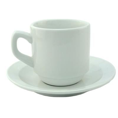 China Viable Italian Custom Custom Commercial Cappuccino Style Small 160ml Ceramic Coffee Cups And Saucers for sale