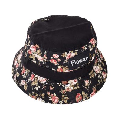 China Wholesale Character Brand Printing Popular Flower Sublimated Bucket Hat Hats for sale