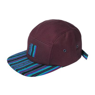 China Custom Patch Camp Bill Blank Cotton 5 Panel Band Bill Blank Cotton 5 Panel Hat Camp Hat COMMON for sale