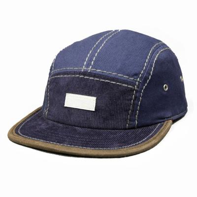 China JOINT Custom Denim Corduroy Front Label Patch La Camper Snapback Hat for sale