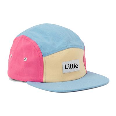 China Wholesale JOINT Label Patch Kids Cotton Sun Hat 5 Panel Camper Baseball Hat For Kids for sale