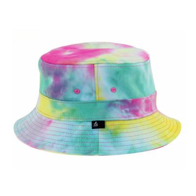 China Character Custom Woven Logo Tie Dyed Kids Gold Adult Fashion Bucket Hat for sale