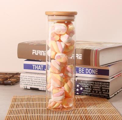 China New Design Sustainable Glass Storage Jar Eco - Friendly Glass Coffee Jar With Bamboo Lid for sale