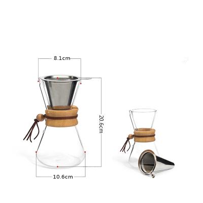 China Hot Selling Borosilicate Sustainable Pyrex Transparent Glass Coffee Pot 600ml for sale