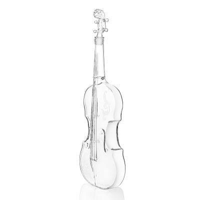 China 1000ml Beverage Liquor Alcohol Vodka Rum Wine Tequila Whiskey Decanter Glass Violin Shaped Glass Wine Bottle for sale