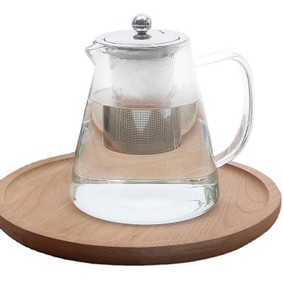 China 2021 SALES borosilicate glass tea set glass jar heat resistant handcrafted HOT viable teapot for sale