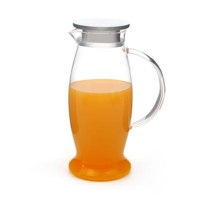 China Viable Triangulation Cold Water Pitcher With Lid New Jug Glass Coffee Jug Glass Carafe for sale