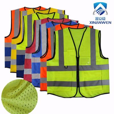 China High Quality High Visibility Mesh Type Safety Vest Reflective Multi-pocket Multi-pocket High Visibility Clothing With Zipper Can Print Logo for sale