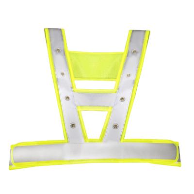 China INSTANT Cheap Hot Sale LED Vest Top Quality Safety V Type Led Reflective Vest for sale