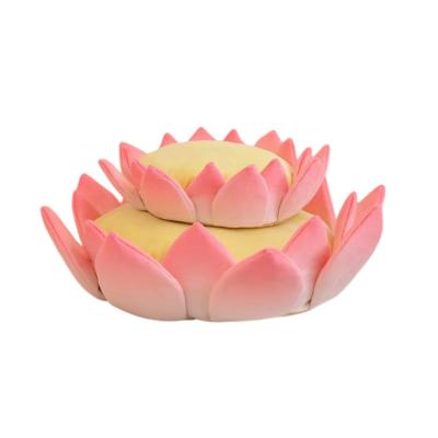 China New Arrived Cute Fun Design Good Luck Lotus Seat Cushion Comfortable Lotus Super Soft Pillow for sale