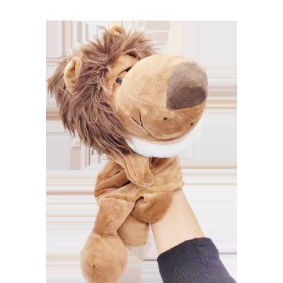 China Plush Activity Props High Quality Cute Animals Lion Plush Hand Puppets Full Body for sale