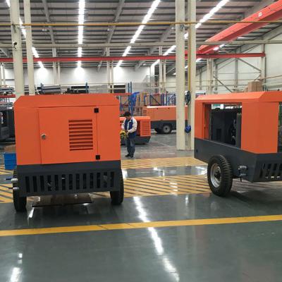 China Lubricated 390 CFM Industrial Portable Compressor For Jack Hammer for sale