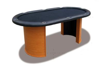 Chine Dessus de noir de Tableau de jeu de poker du style 7FT d'arc avec la jambe de contreplaqué/bordure de cuir à vendre