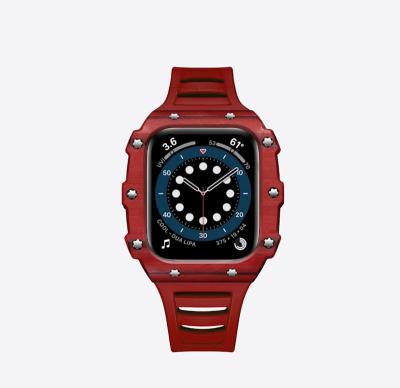 China Fashion/Custom Luxury/High-end/New Products High-end Design Logo Ceramic Watch Case 41mm 45mm Women Men For Apple Watch 7 Case Carbon Fiber for sale