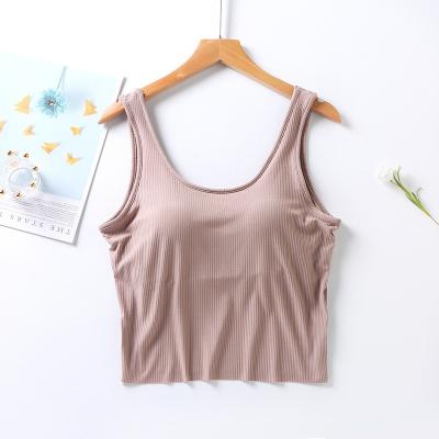 China Women's Sexy Mesh Tops T-shirts Summer Modal Chest Protection Camisole Summer Thin Breathable Women Pajamas for sale