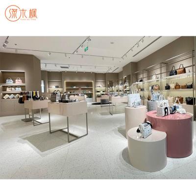 China Standard Fashion Wholesale Price Bag Display Stand Modern Design Shoe Display Cases with LED Lights for sale