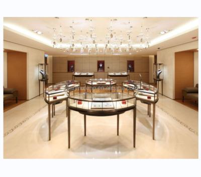 China Morden Luxury Customized Glass Jewelry Showcase Shop Decoration Jewelry Kiosk Showcase for sale