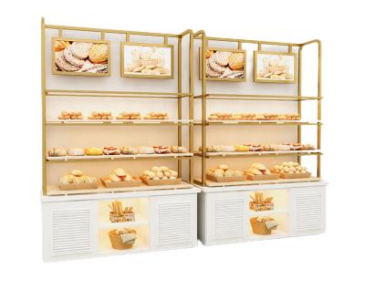 China Modern Mall Bread Showcase Bakery Display Racks Wooden Showcase Display Stand For Bakery Store for sale