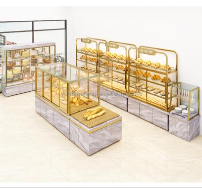 China Shopping Mall Wood Showcase For Bread Shop Bakery Display Racks Modern Bakery Showcase for sale