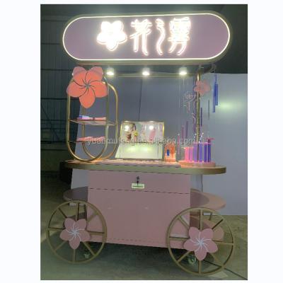 China Morden Smoke Shop Showcase Customized Cosmetic Electronic Vape Cigarette Candy Display Cart for sale