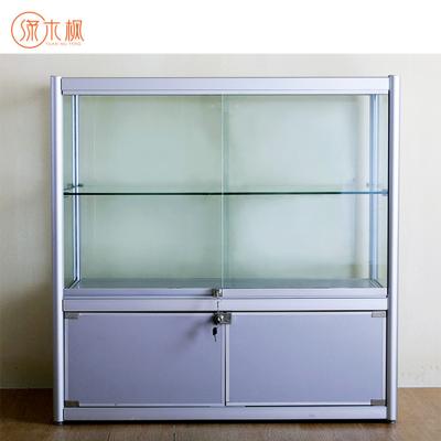 China Hot Sale Fashion Smoke Aluminum Glass Shop Showcase Glass Display Cabinet Store Design for sale