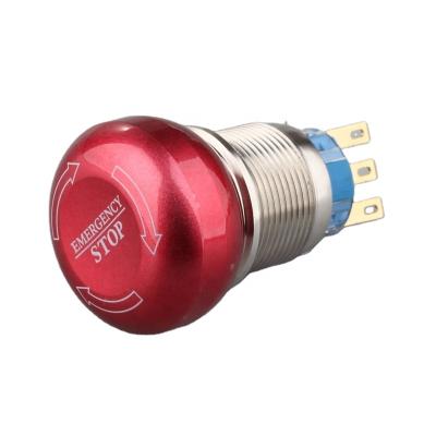 China CMP 1NO 1NC Aluminum Alloy 19mm or 2NO 2NC IP67 Waterproof Aluminum Emergency Stop Push Button Switch for sale