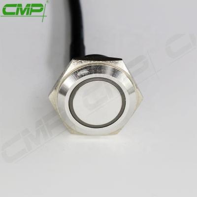 China Stainless Steel/Aluminum 50mA/48V Chrome Metal Waterproof IP68 Push Button Switch for sale