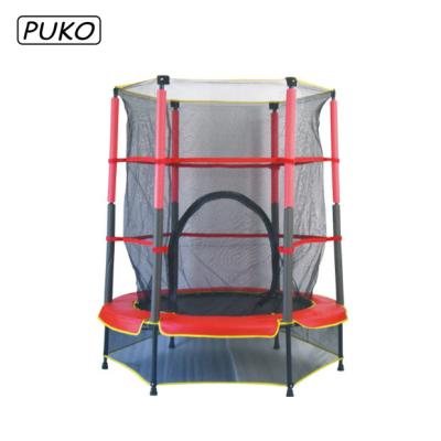 China Fitness studio child trampoline with fences trampoline indoor sales jumping trampoline with safety net for kids for sale