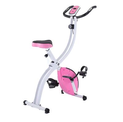 China Universal Professional Training Fitness Pedal Folding Spinning Black Pink Folding Stationary Exercise Bike for sale