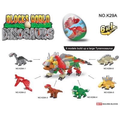 China 6 in 1 mindbox manufactures Builidng block egg DIY educational capsule toys Surprise Egg Dinosaur animal model block for sale