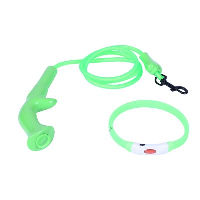 China Dog Collar 7 Color Usb Dog Collar Customized Charging Detached Rechargeable Led Leash for sale