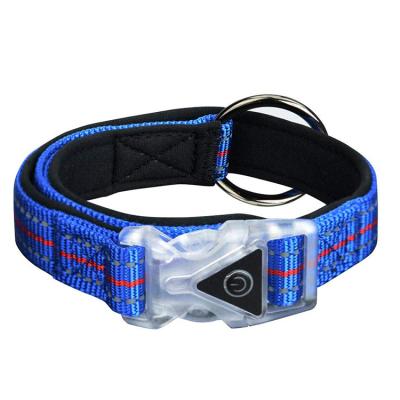 China Wholesales LED DETACHED Soft Adjustable Collars for Dogs, Training Flashing Light and Reflective Visible Padded Dog Collar for sale