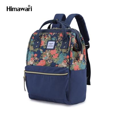 China Design Anti Theft Canvas Material Japan Elegant Flower Printing Anti Theft Backpack for sale