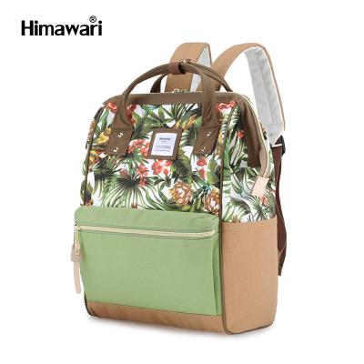 China Japan Design Linen Fabric Anti Theft Flower Printing Anti Theft Mochila for sale