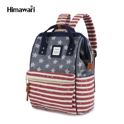 China Design Anti Theft Canvas Material Japan Elegant Flower Printing Anti Theft Mochila for sale