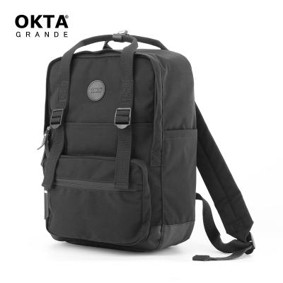 China New waterproof OKTA brand all black water resistant polyester mochila bag for sale