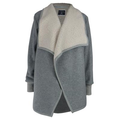 China Breathable Ladies Coats High Quality Gray Long Clothing Plain Winter Women's Lapel Collar Coats For Women for sale