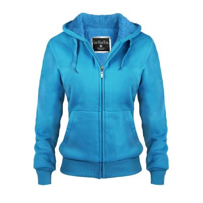 China Custom Logo Long Sleeve Zip Up High Quality Breathable Women's Simple Hoodie Top Casual Wear Hoodie for sale