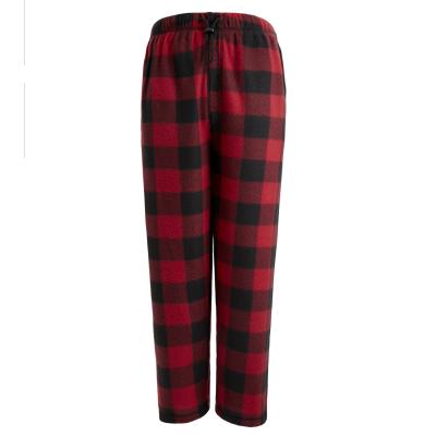 China Thermal Men's Red Plaid Sleep Pants Wholesale Elastic Waistband Men's Pajama Pants for sale