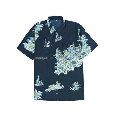 China 2021 Custom Anti-wrinkle Short Sleeve Hawaii Cotton Polyester Spandex Sublimation Printing Shirts for sale