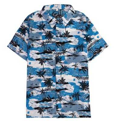 China Wholesale QUICK DRY men leaf print summer vacation slim beach short sleeve plus size shirt for men with comfortable for sale